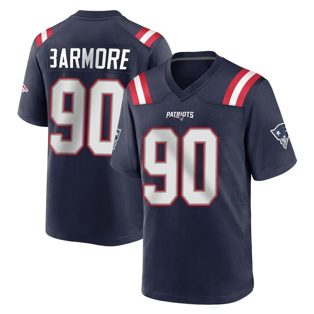 NE.Patriots #90 Christian Barmore Player Navy Home Game Gdoa Stitched Jerseys