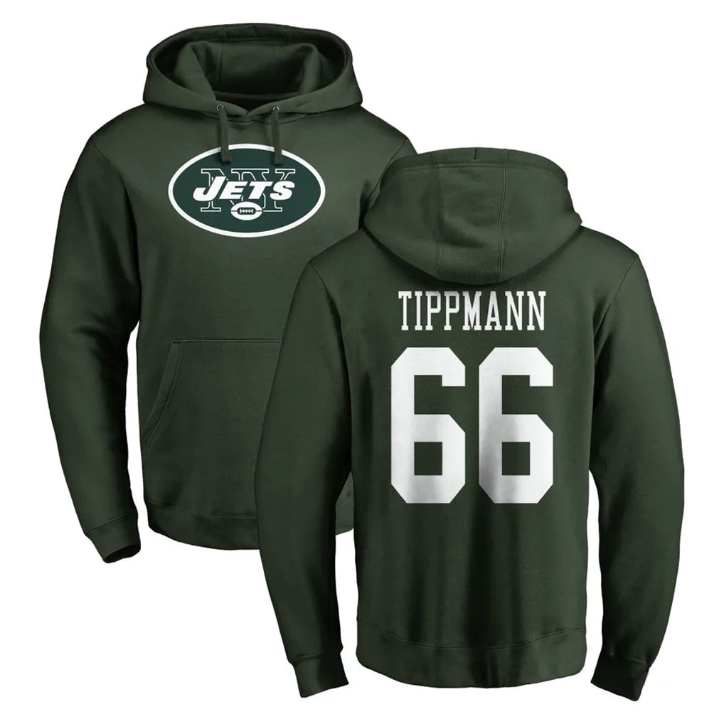 NY.Jets #66 Joe Tippmann Player Green LOGO Pullover Hoodies Limited Game Gdoa Stitched Jerseys
