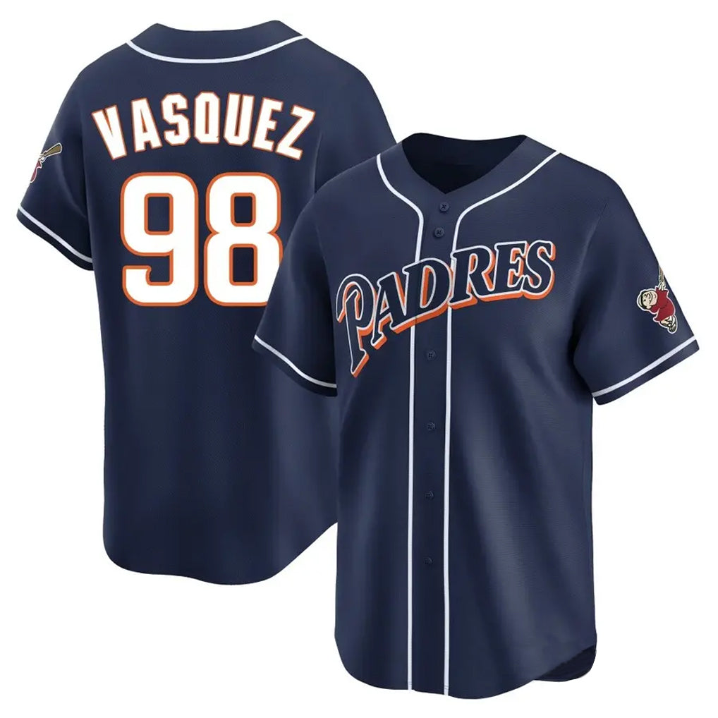 S.Diego Padres #98 Randy Vasquez Player Navy Cooperstown Collection Limited Home Fdoa Stitched Jerseys