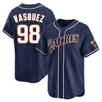 S.Diego Padres #98 Randy Vasquez Player Navy Cooperstown Collection Limited Home Fdoa Stitched Jerseys