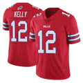 B.Bills #12 Jim Kelly Player Red Vapor Untouchable Limited Home Game Gdoa Stitched Jerseys