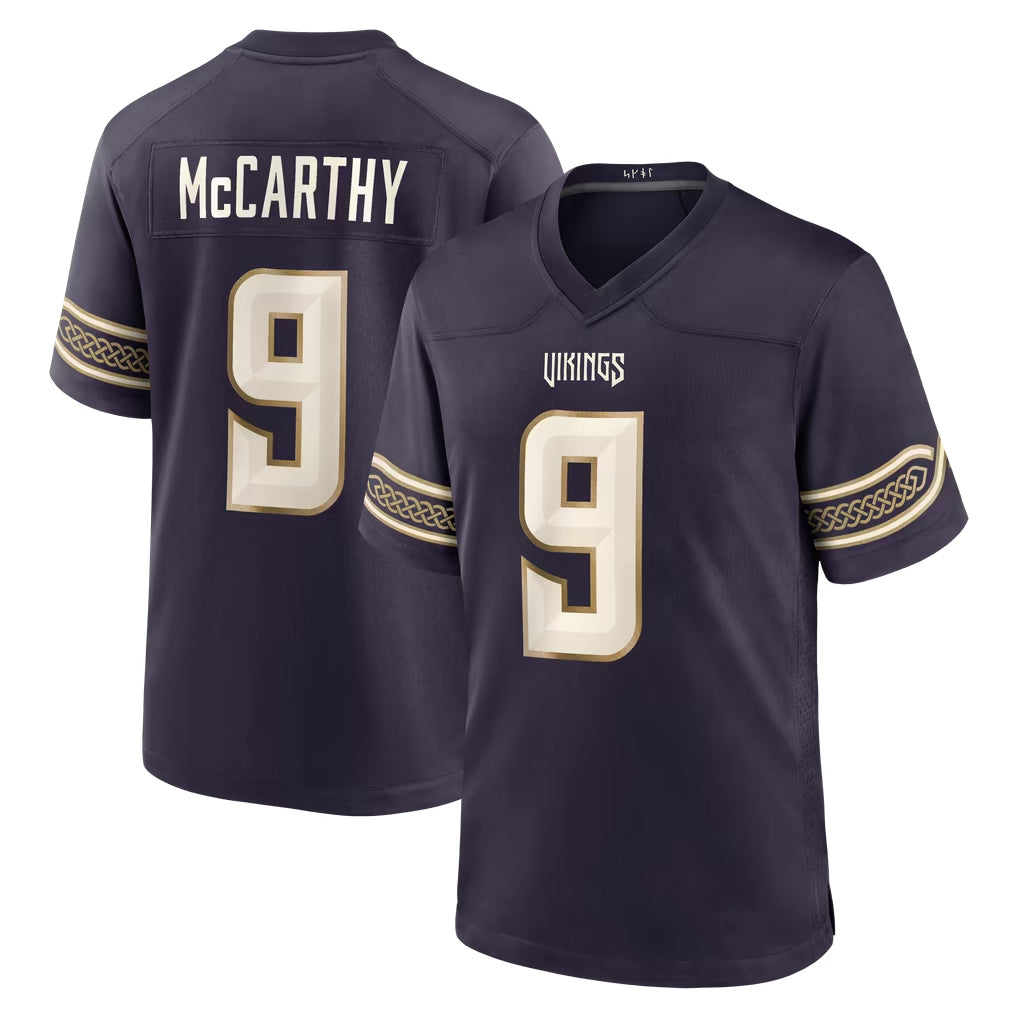MN.Vikings #9 J.J. McCarthy Player Purple 2026 Rivalries Collection Home Game Gdoa Stitched Jerseys