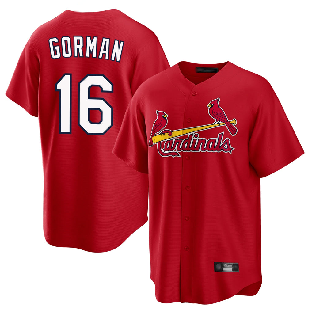 St. Louis Cardinals #16 Nolan Gorman Player Red Home Game Fdoa Stitched Jerseys