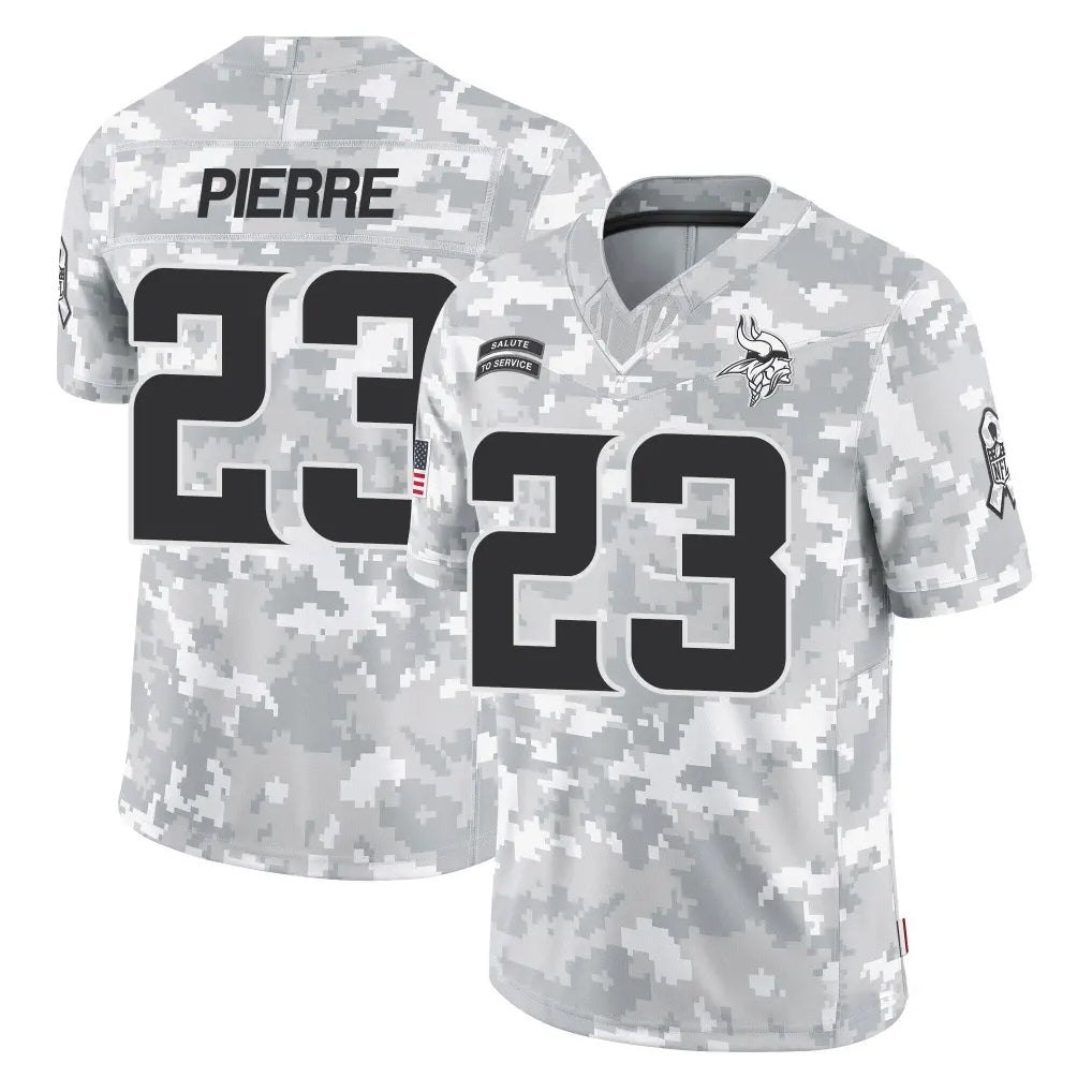 M.Vikings #23 James Pierre Player Arctic Camo Salute To Service Limited Game Gdoa Stitched Jerseys
