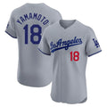 LA.Dodgers #18 Yoshinobu Yamamoto Player Gray Limited Elite Home Fdoa Stitched Jerseys