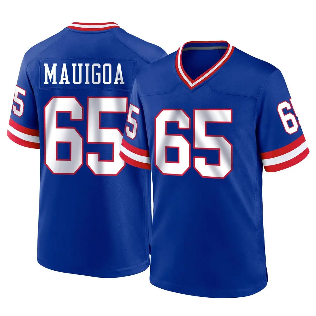 NY.Giants #65 Francis Mauigoa Player Royal Classic Home Game Gdoa Stitched Jerseys