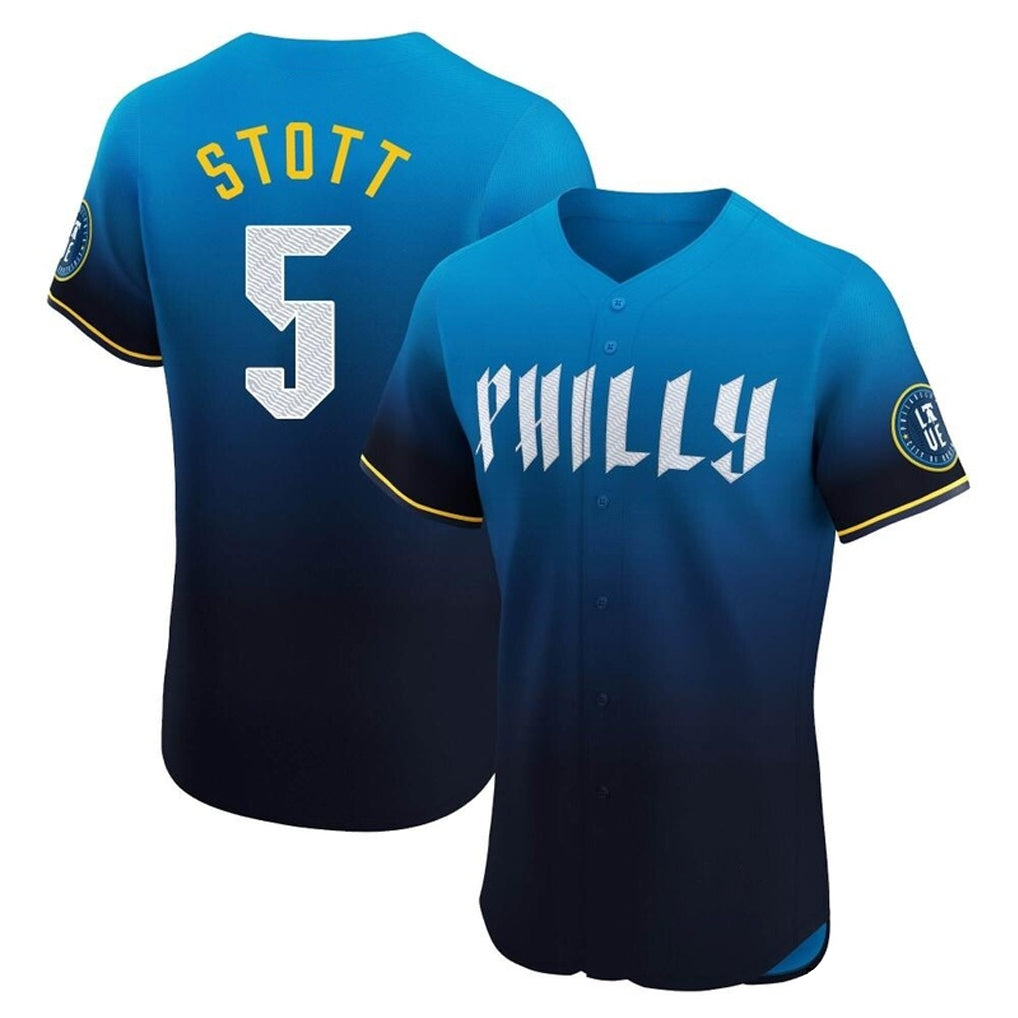P.Phillies #5 Bryson Stott Player Blue City Connect Home Limited Elite Fdoa Stitched Jerseys