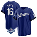 LA.Dodgers #16 Will Smith Player Royal World Series Meet City Connect Home Game Fdoa Stitched Jerseys