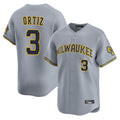 M.Brewers #3 Joey Ortiz Player Gray Home Limited Fdoa Stitched Jerseys