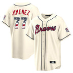 A.Braves #77 Joe Jimenez Player Cream USA 250 Fourth Of July Limited Home Game Gdoa250Ys Stitched Jerseys