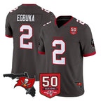 TB.Buccaneers #2 Emeka Egbuka Player Pewter Limited 2026 Season Vapor F.U.S.E. Home Game Gdoa Stitched Jerseys