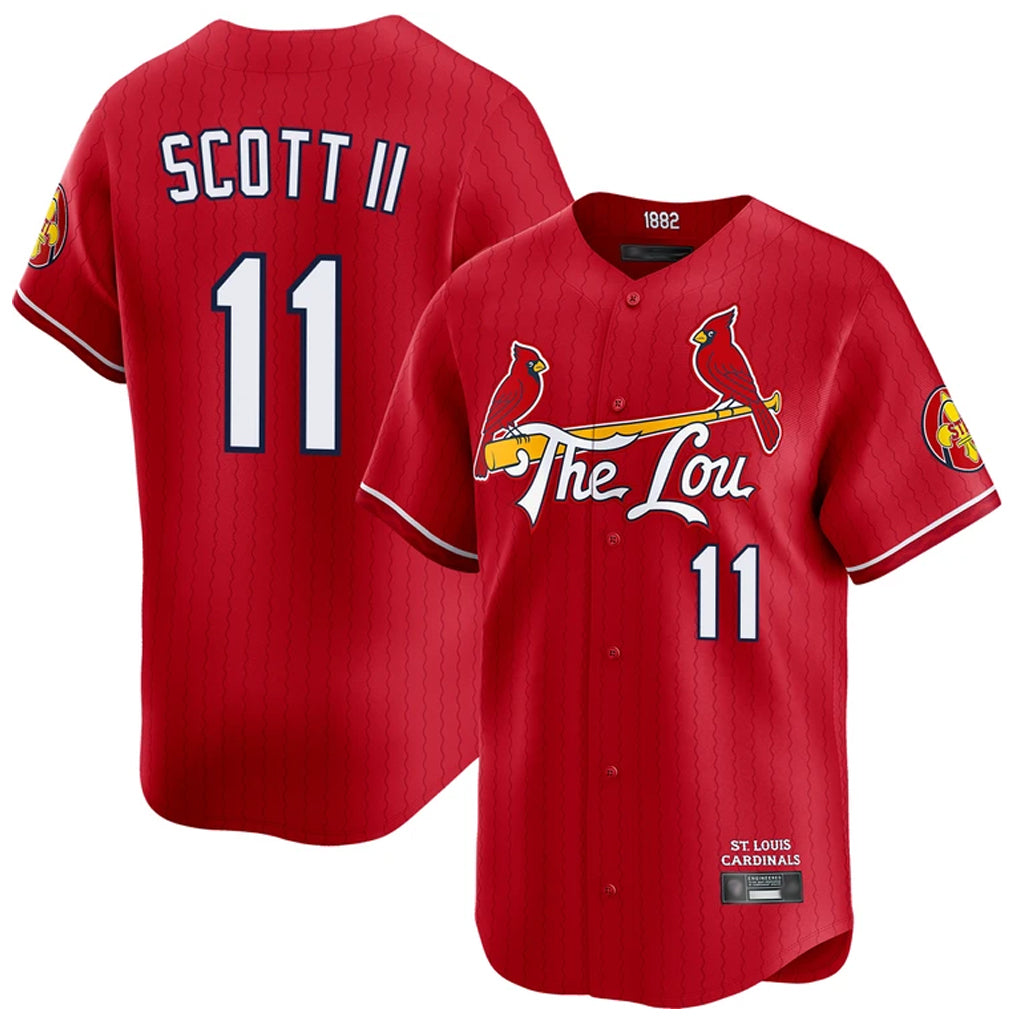 St. Louis Cardinals #11 Victor Scott II Player Red City Connect Limited Fdoa Stitched Jerseys