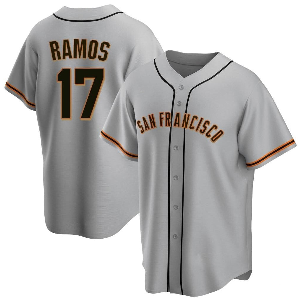 SF.Giants #17 Heliot Ramos Player Gray Home Game Fdoa Stitched Jerseys