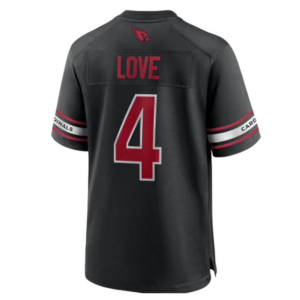 A.Cardinals #4 Jeremiyah Love Player Black Home Game Gdoa Stitched Jerseys