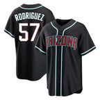 A.Diamondbacks #57 Eduardo Rodriguez Player Black Home Game Gdoa Stitched Jerseys