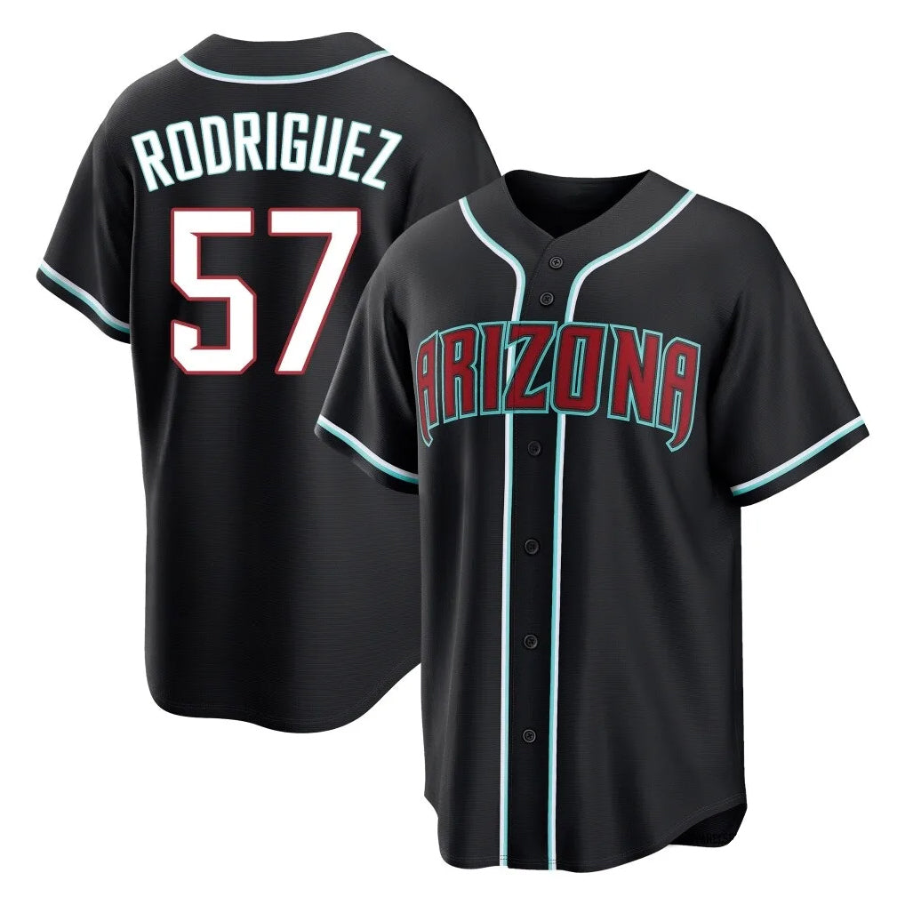 A.Diamondbacks #57 Eduardo Rodriguez Player Black Home Game Gdoa Stitched Jerseys