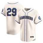 S.Mariners #29 Cal Raleigh Player Cream Home Limited Fdoa Stitched Jerseys