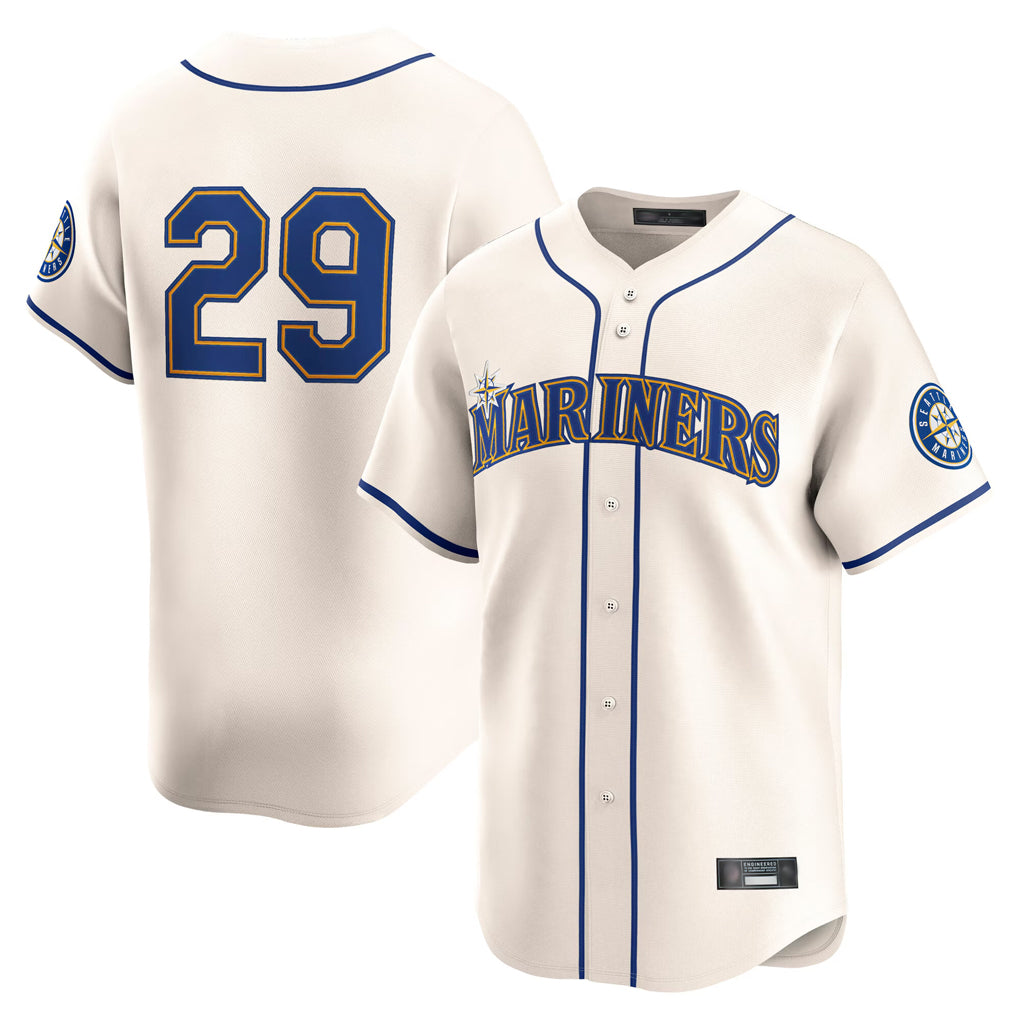 S.Mariners #29 Cal Raleigh Player Cream Home Limited Fdoa Stitched Jerseys