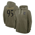 B.Ravens #95 Tavius Robinson Player Olive Salute to Service Hoodie Gdoa Stitched Jerseys