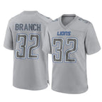 D.Lions #32 Brian Branch Player Gray Atmosphere Fashion Home Game Gdoa Stitched Jerseys