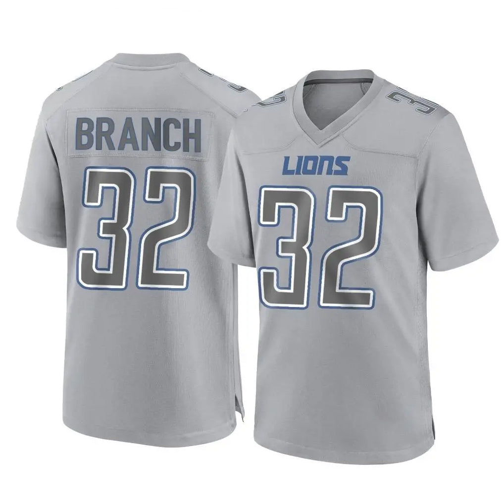 D.Lions #32 Brian Branch Player Gray Atmosphere Fashion Home Game Gdoa Stitched Jerseys