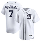 D.Tigers #7 Kevin McGonigle Player White Home Limited Gdoa Stitched Jerseys
