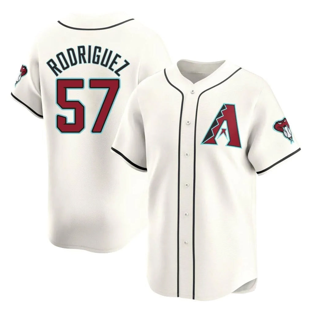 A.Diamondbacks #57 Eduardo Rodriguez Player Cream Limited Home Game Gdoa Stitched Jerseys