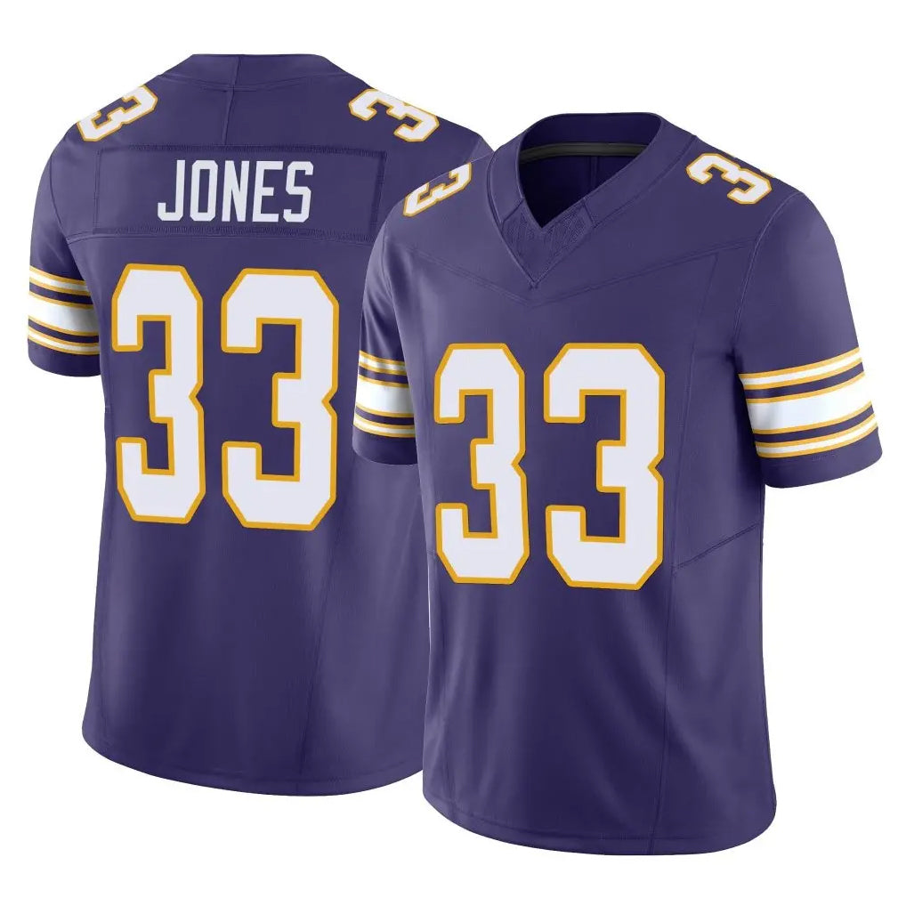 M.Vikings #33 Aaron Jones Sr. Player Purple Limited Classic Vapor F.U.S.E. Home Game Gdoa Stitched Jerseys