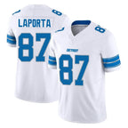 D.Lions #87 Sam LaPorta Player White Limited Vapor F.U.S.E. Alternate Home Game Gdoa Stitched Jerseys