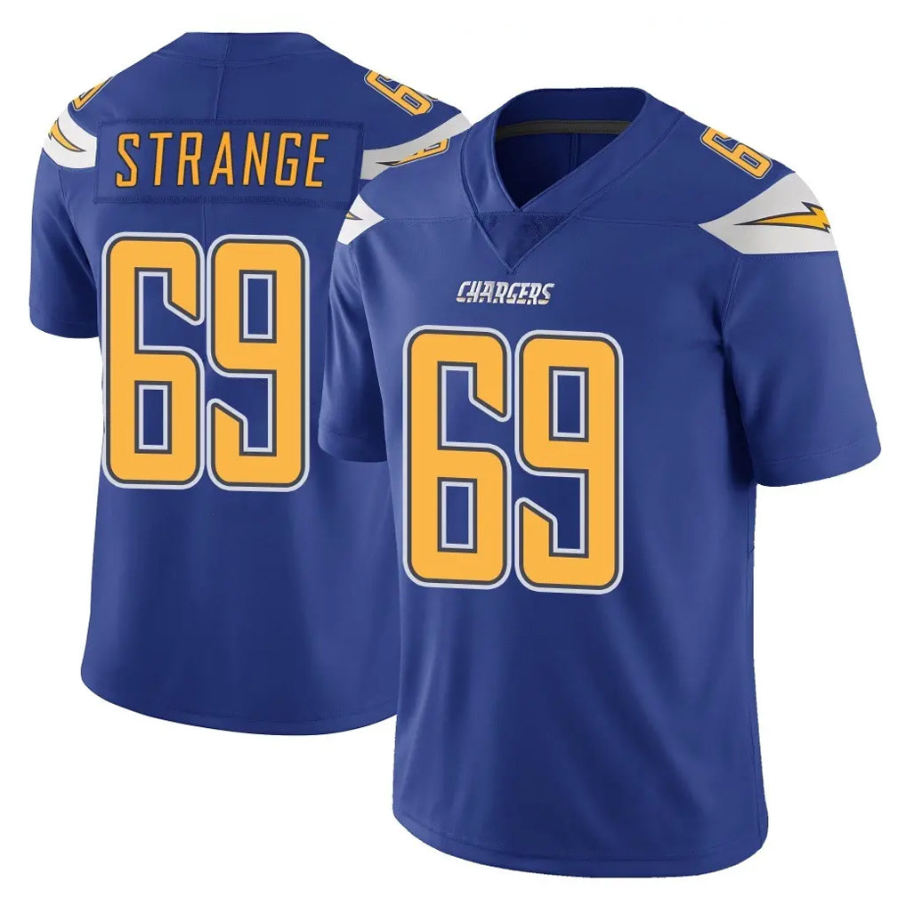 LA.Chargers #69 Cole Strange Player Royal Limited Color Rush Vapor Untouchable Home Game Stitched Jerseys