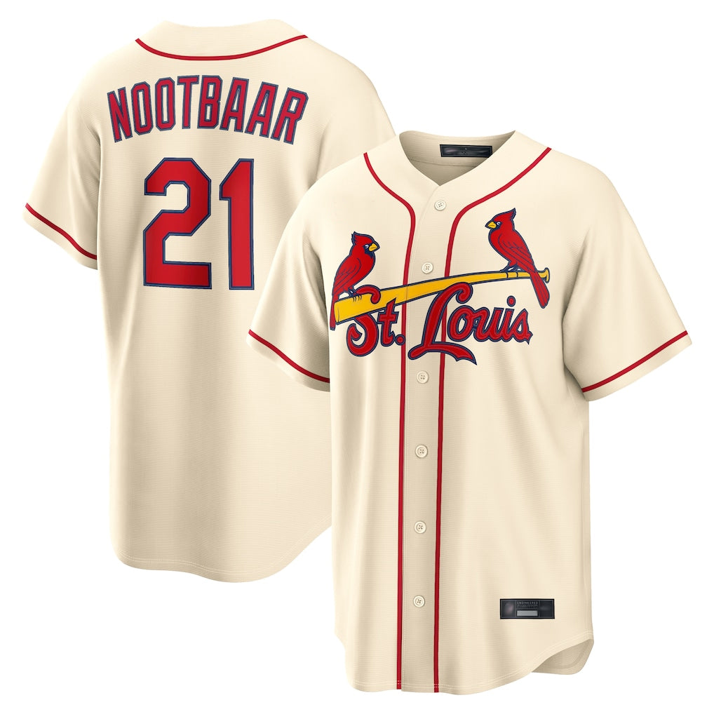 St. Louis Cardinals #21 Lars Nootbaar Player Cream Home Game Fdoa Stitched Jerseys