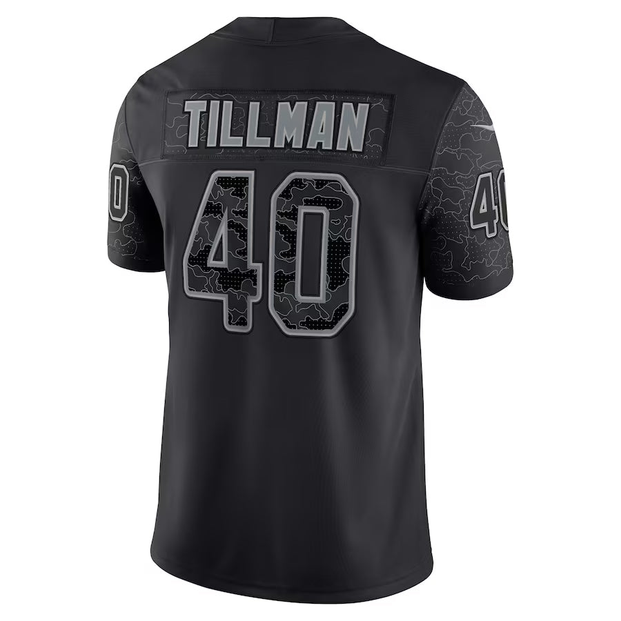A.Cardinals #40 Pat Tillman Player Black RFLCTV Limited Gdoa Stitched Jerseys