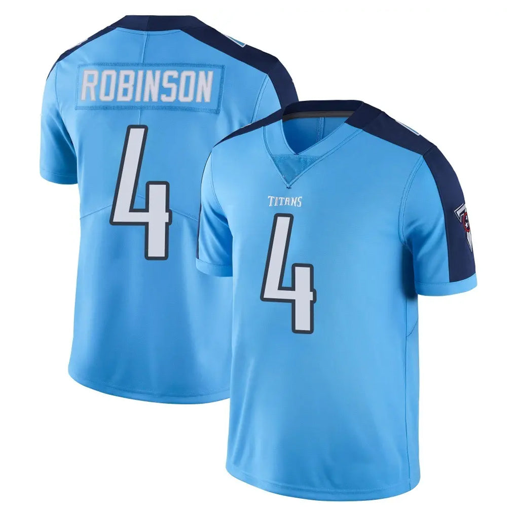 T.Titans #4 Wan'Dale Robinson Player Light Blue Limited Color Rush Home Game Gdoa Stitched Jerseys