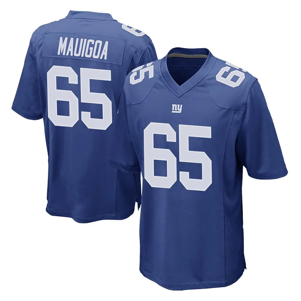 NY.Giants #65 Francis Mauigoa Player Royal Home Game Gdoa Stitched Jerseys