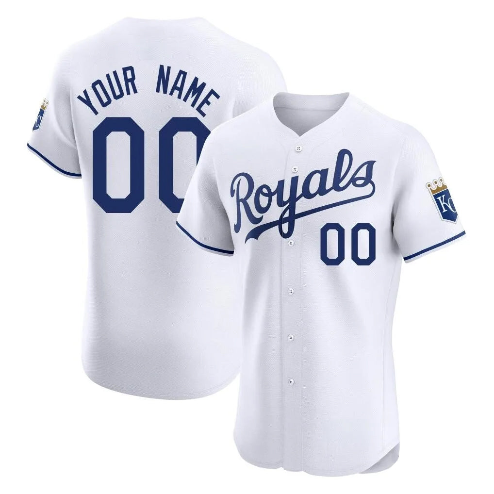 Custom KC.Royals White Limited Elite Home Game Any Name & Number Gdoa Stitched Jerseys