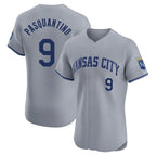 KC.Royals #9 Vinnie Pasquantino Player Gray Limited Elite Home Gdoa Stitched Jerseys
