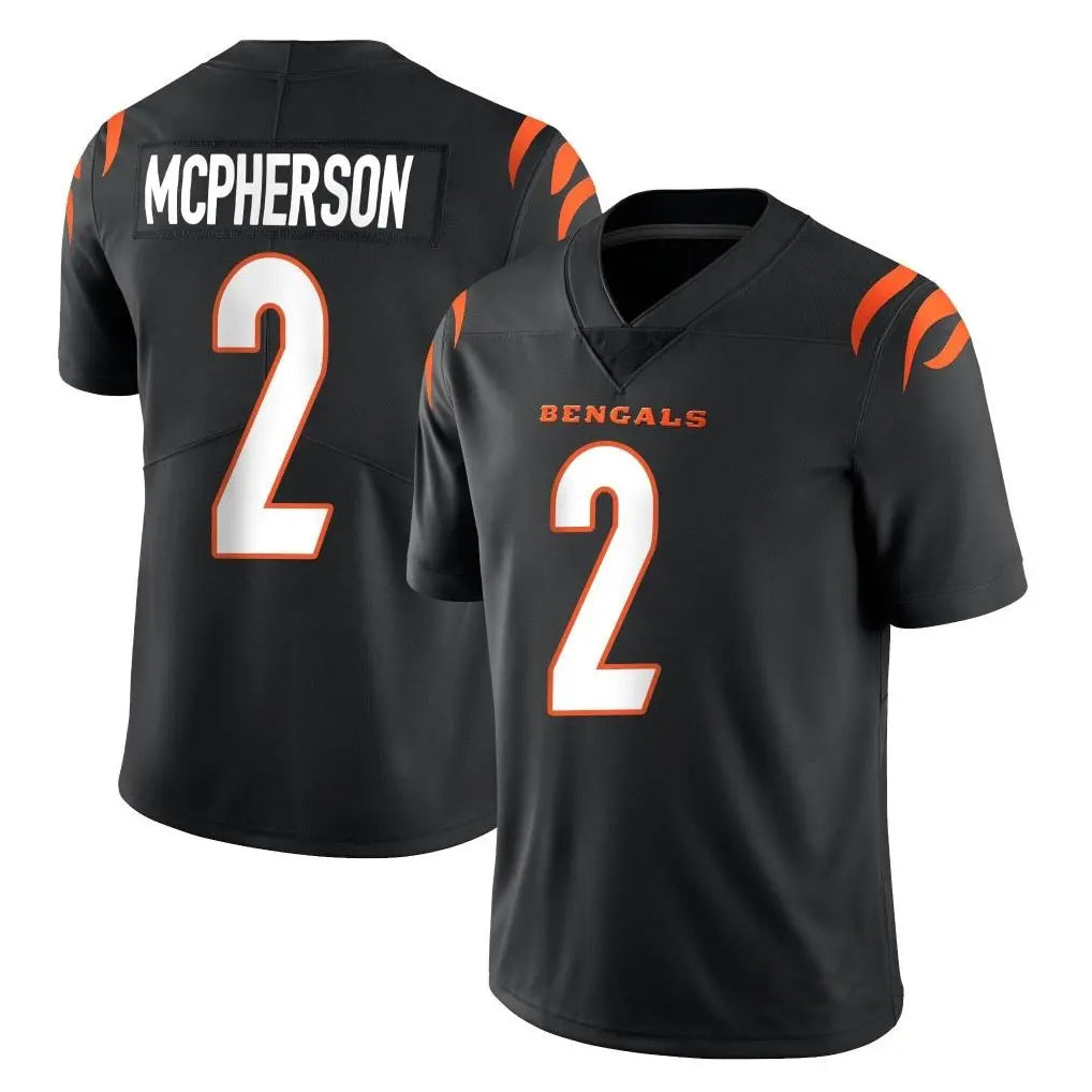 C.Bengals #2 Evan McPherson Player Black Vapor Untouchable Limited Home Game Gdoa Stitched Jerseys