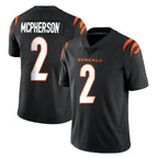 C.Bengals #2 Evan McPherson Player Black Vapor Untouchable Limited Home Game Gdoa Stitched Jerseys