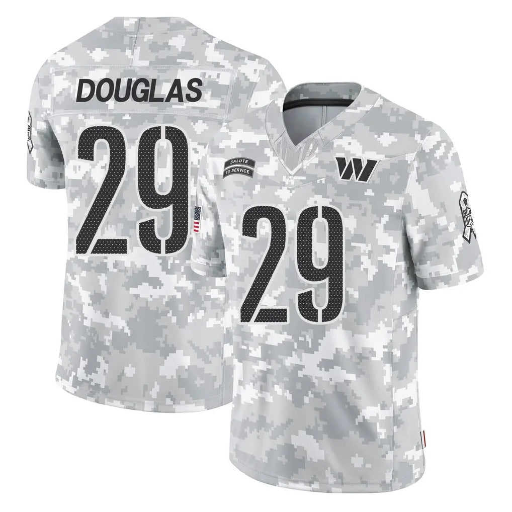 W.Commanders #29 Rasul Douglas Player Arctic Camo Limited Salute To Service Home Game Gdoa Stitched Jerseys