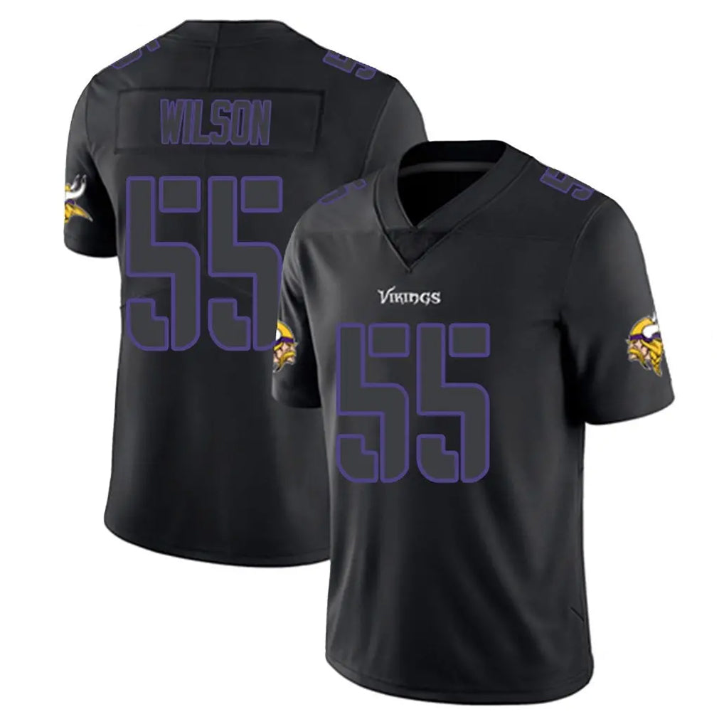 M.Vikings #55 Eric Wilson Player Black Impact LImited Home Game Gdoa Stitched Jerseys