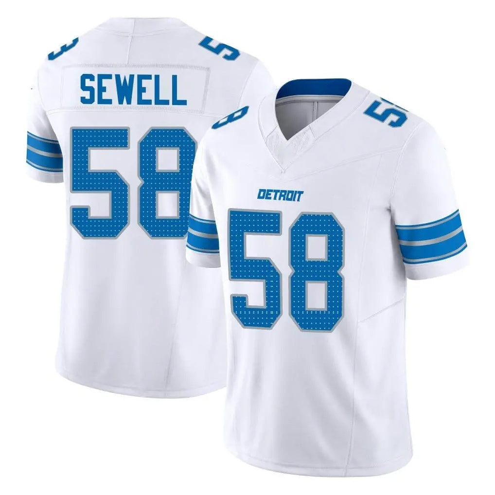 D.Lions #58 Penei Sewell Player White Limited Vapor F.U.S.E. Alternate Home Game Gdoa Stitched Jerseys
