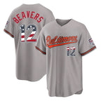 B.Orioles #12 Dylan Beavers Player Gray USA 250 Fourth of July Home Game Gdoa Stitched Jerseys