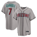 A.Diamondbacks #7 Corbin Carroll Player Gray Road Home Game Gdoa Stitched Jerseys