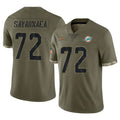 M.Dolphins #72 Jonah Savaiinaea Player Olive Salute To Service Limited Gdoa Stitched Jerseys