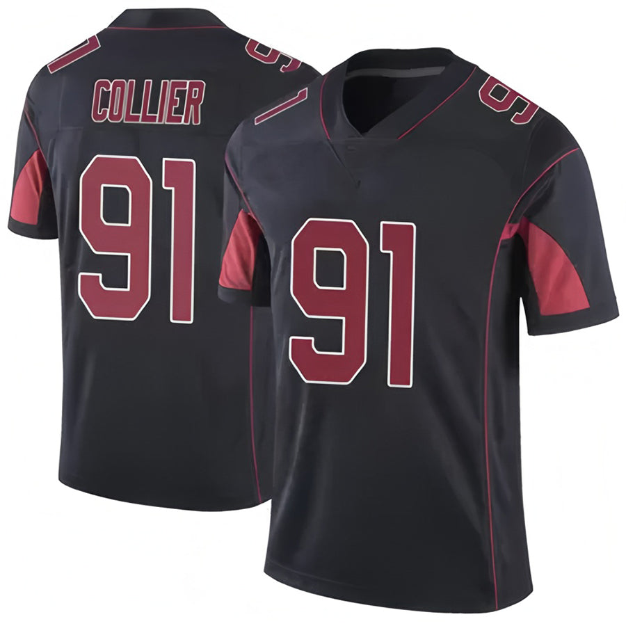 A.Cardinals #91 L.J. Collier Player Black Vapor Limited Elite Gdoa Stitched Jerseys