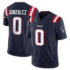 NE.Patriots #0 Christian Gonzalez Player Navy Limited Vapor F.U.S.E. Home Game Gdoa Stitched Jerseys