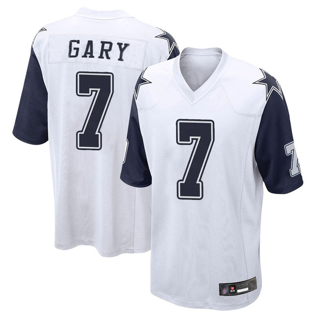 D.Cowboys #7 Rashan Gary Player White-Navy Home Game Gdoa Stitched Jerseys