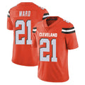 C.Browns #21 Denzel Ward Player Orange Alternate Vapor Untouchable Limited Home Game Gdoa Stitched Jerseys