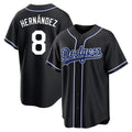 LA.Dodgers #8 Enrique Hern¨¢ndez Player Black Carbon Limited Home Fdoa Stitched Jerseys