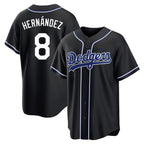 LA.Dodgers #8 Enrique Hern¨¢ndez Player Black Carbon Limited Home Fdoa Stitched Jerseys
